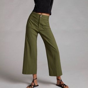 Colette Wide Leg Cropped Pant - holly